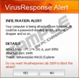 “VirusResponse Alert” popup