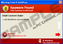 X.cab identified by SpywareBlaster Pop-up