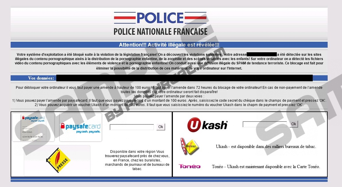Remove Police National Francaise Virus